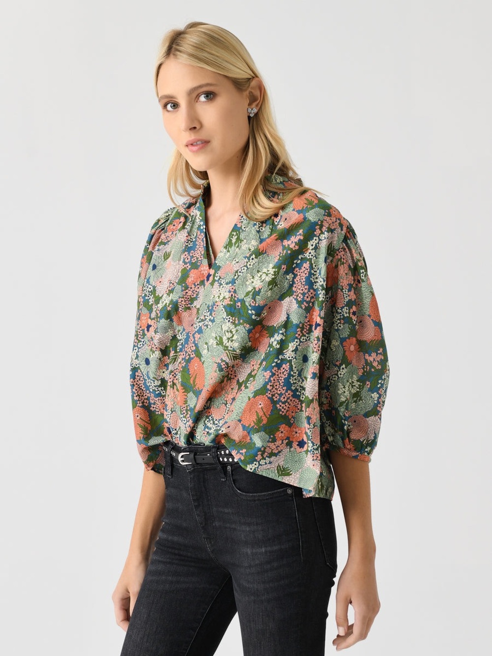 TROVATA Women's Orly Blouse XS Tranquil Mist